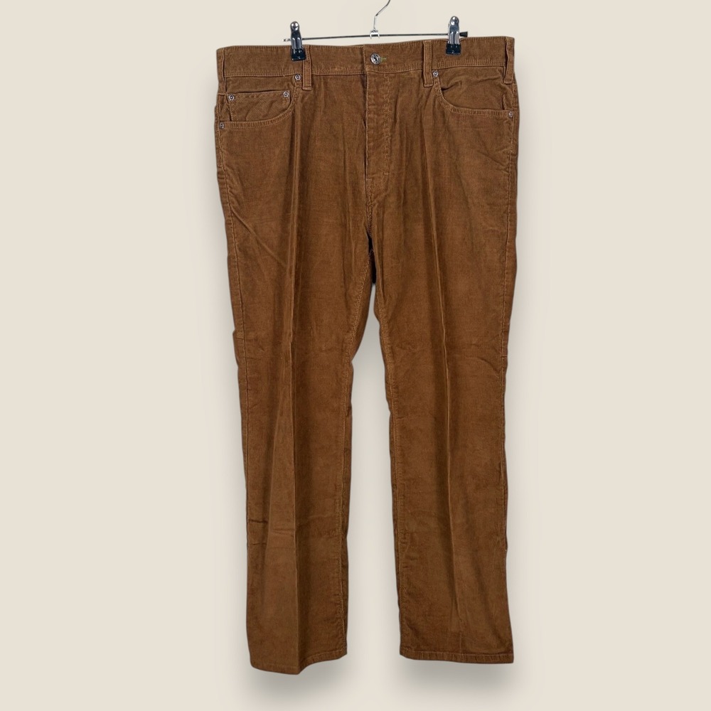 Orvis 1856 Five Pocket Corduroy Pants Mens 38x30 Brown Straight Leg Stretch